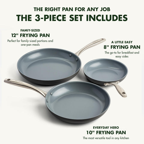GreenPan Lima stainless steel handle detail showing secure grip and long-term durability
