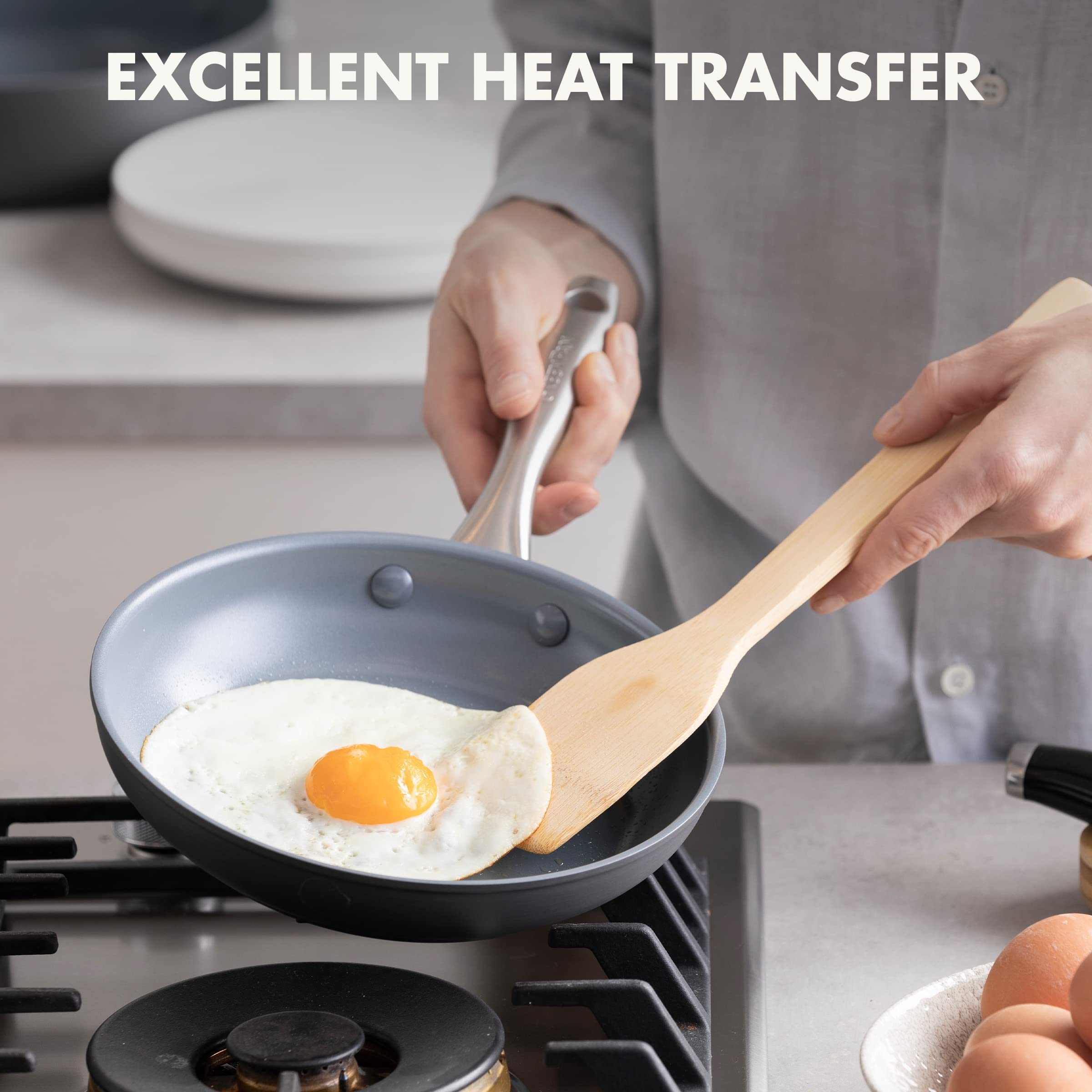 GreenPan lima inside oven showing oven-safe up to 600°F for finishing dishes