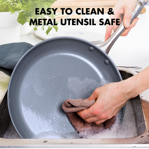 GreenPan Lima ceramic nonstick surface texture detail for easy food release and cleanup