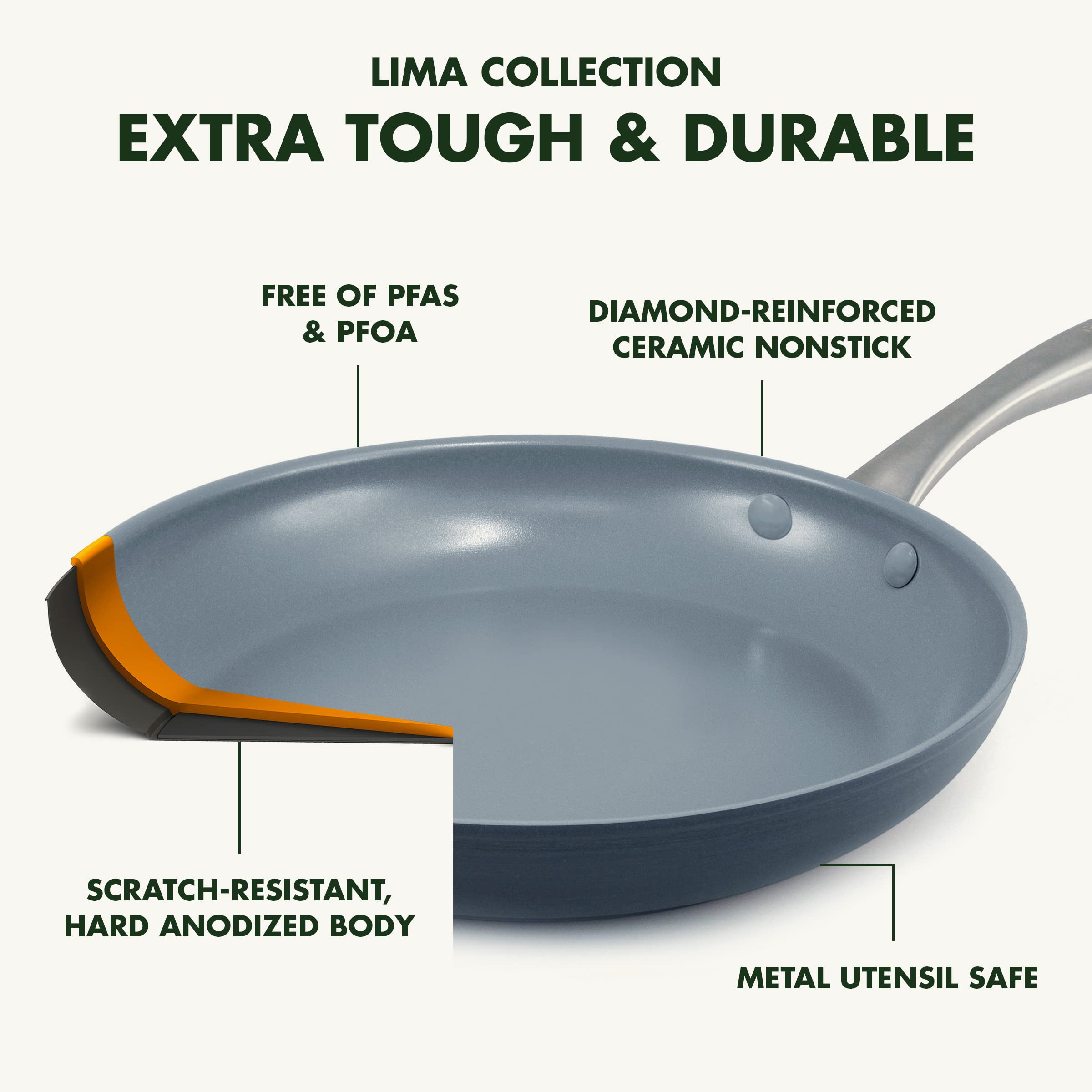 GreenPan Lima tempered glass lid detail for visual monitoring benefit