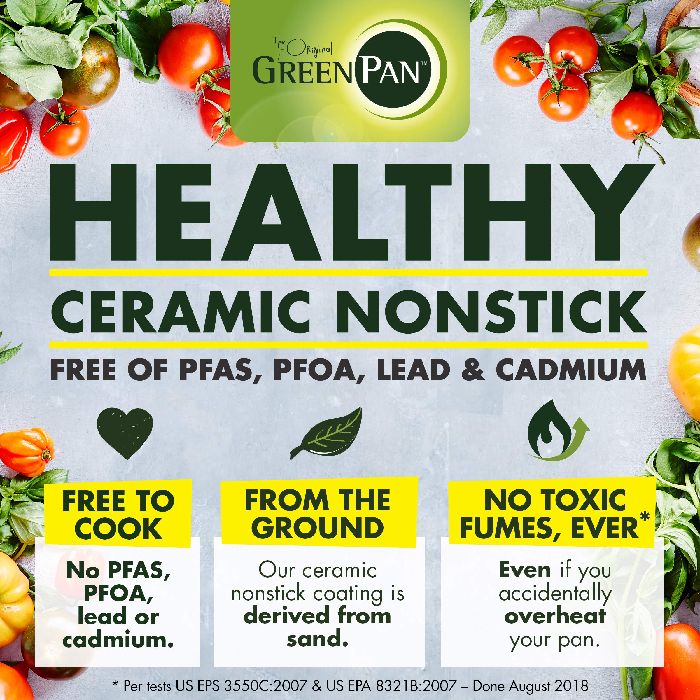 GreenPan mini on a breakfast table showing quick small meals and countertop style