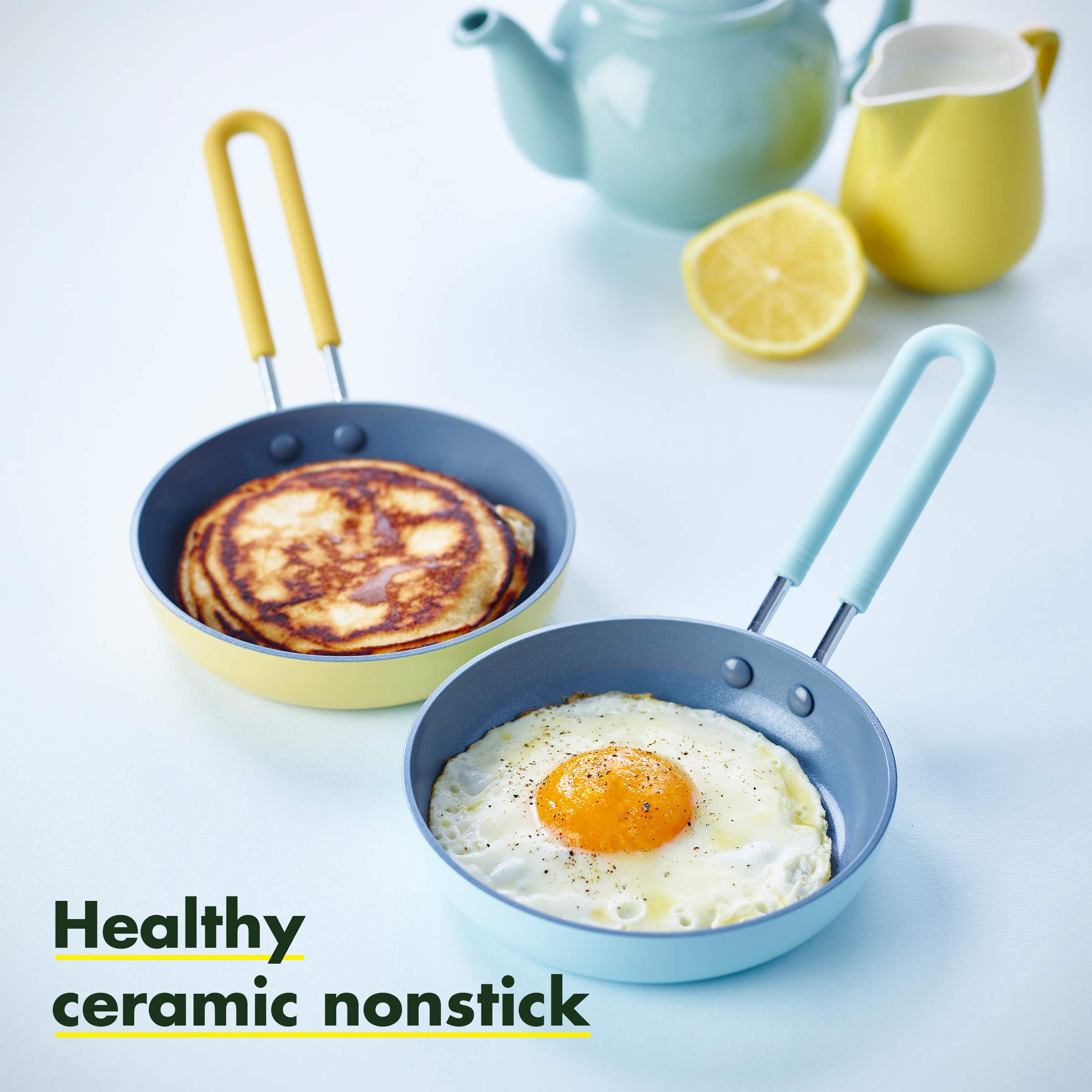 GreenPan ceramic nonstick surface detail highlighting Thermolon coating for easy release