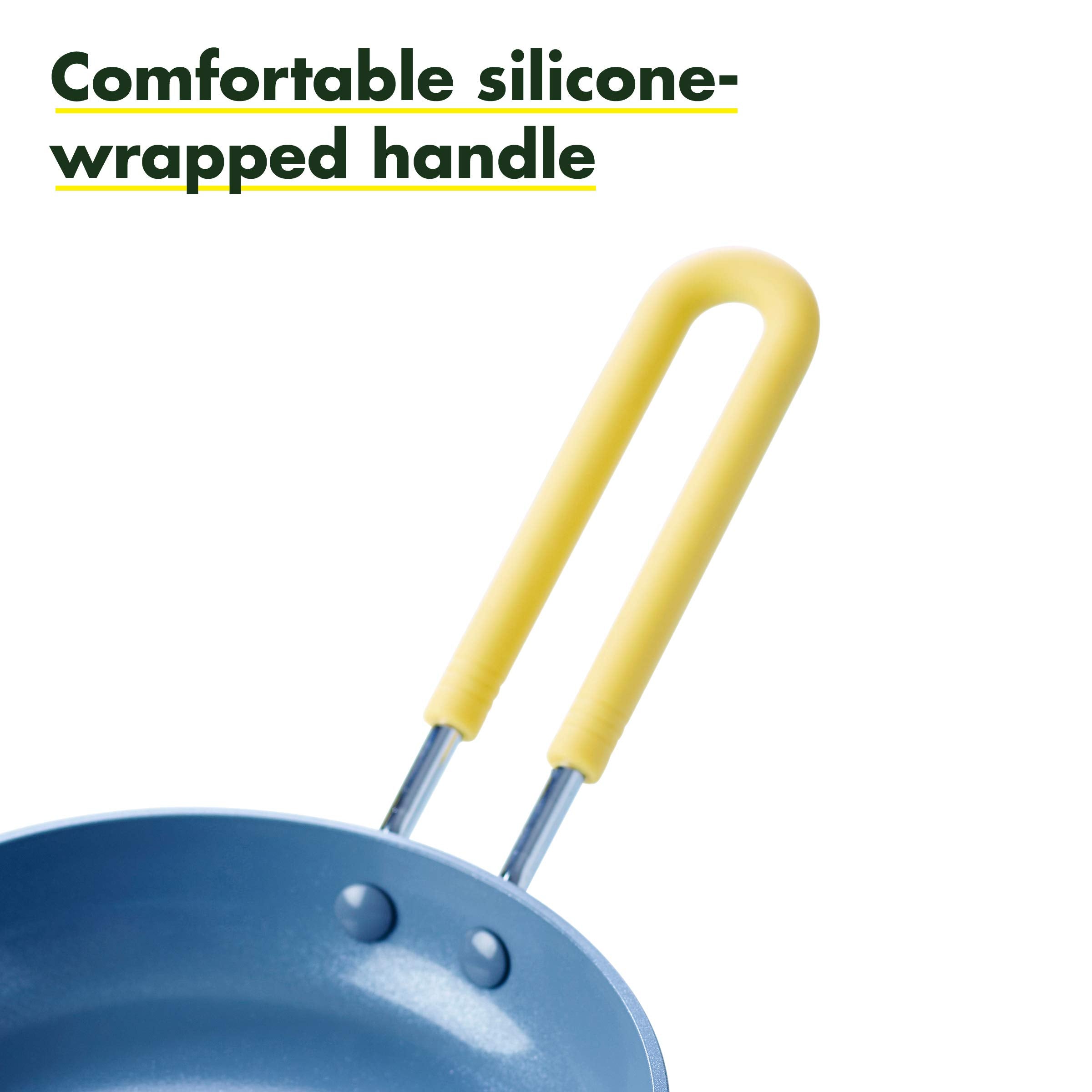 GreenPan mini next to a fork showing size comparison for quick portion control