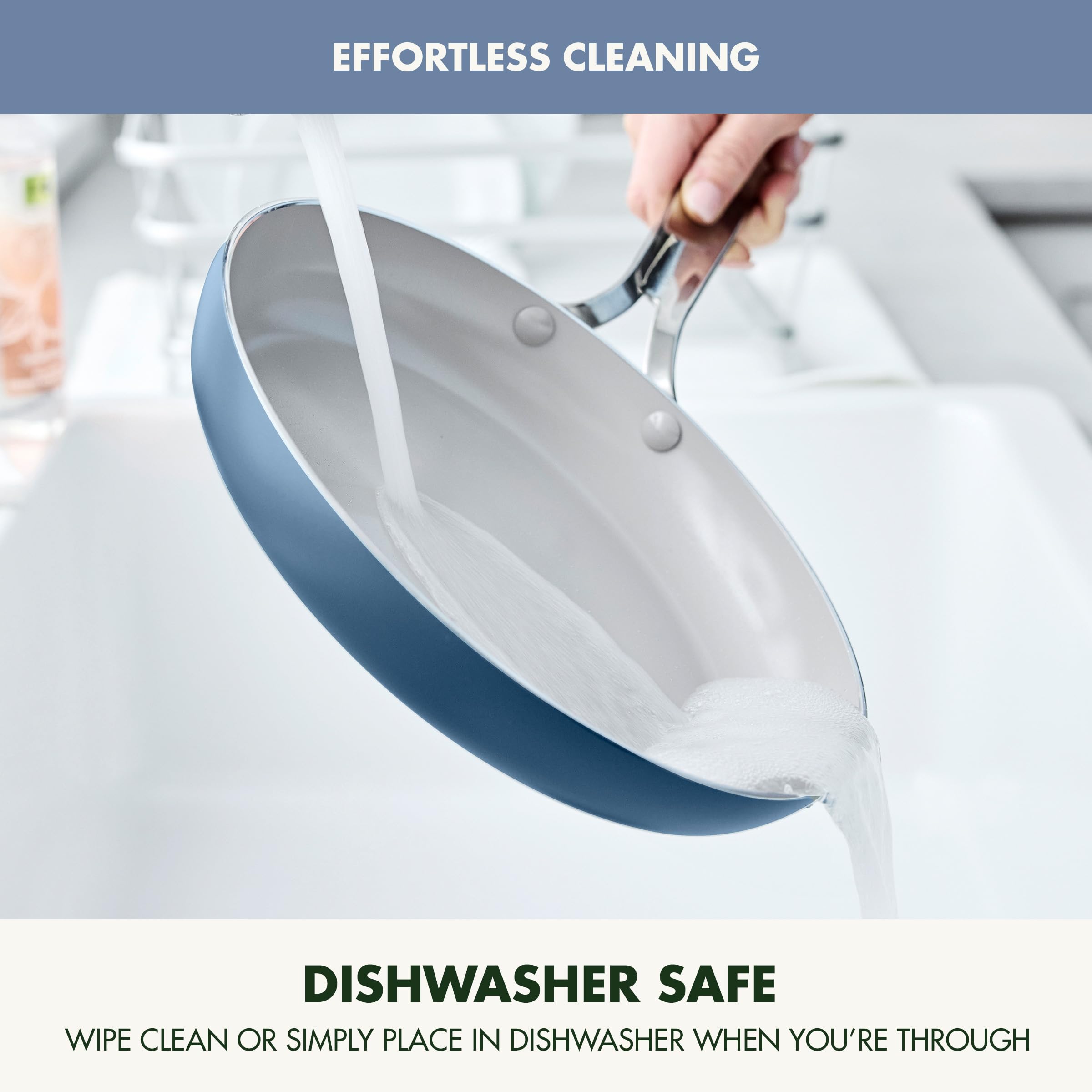 GreenPan pan protectors and Wonder Sponge for safe storage and easy cleaning