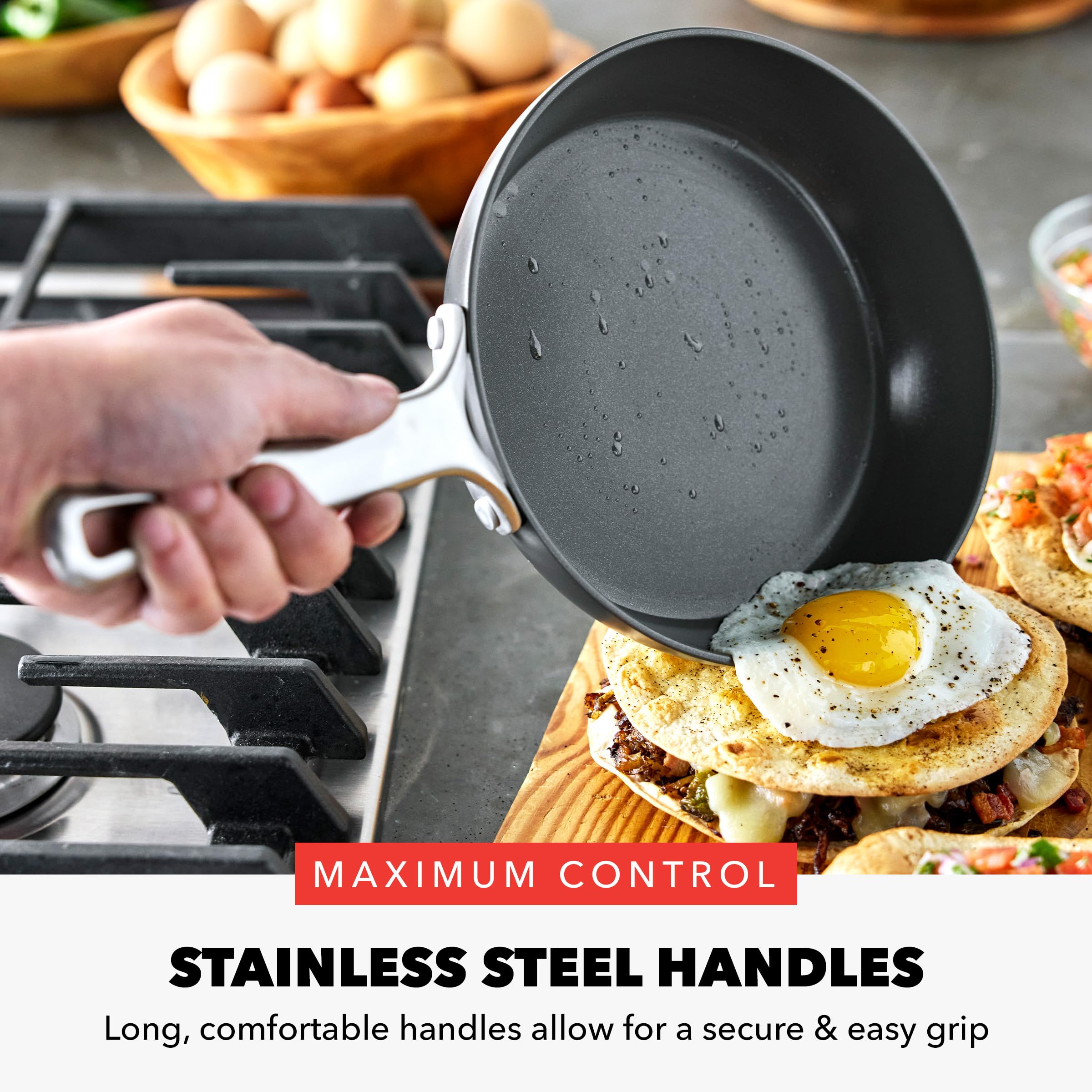 GreenPan cookware on induction stovetop demonstrating fast, even heating