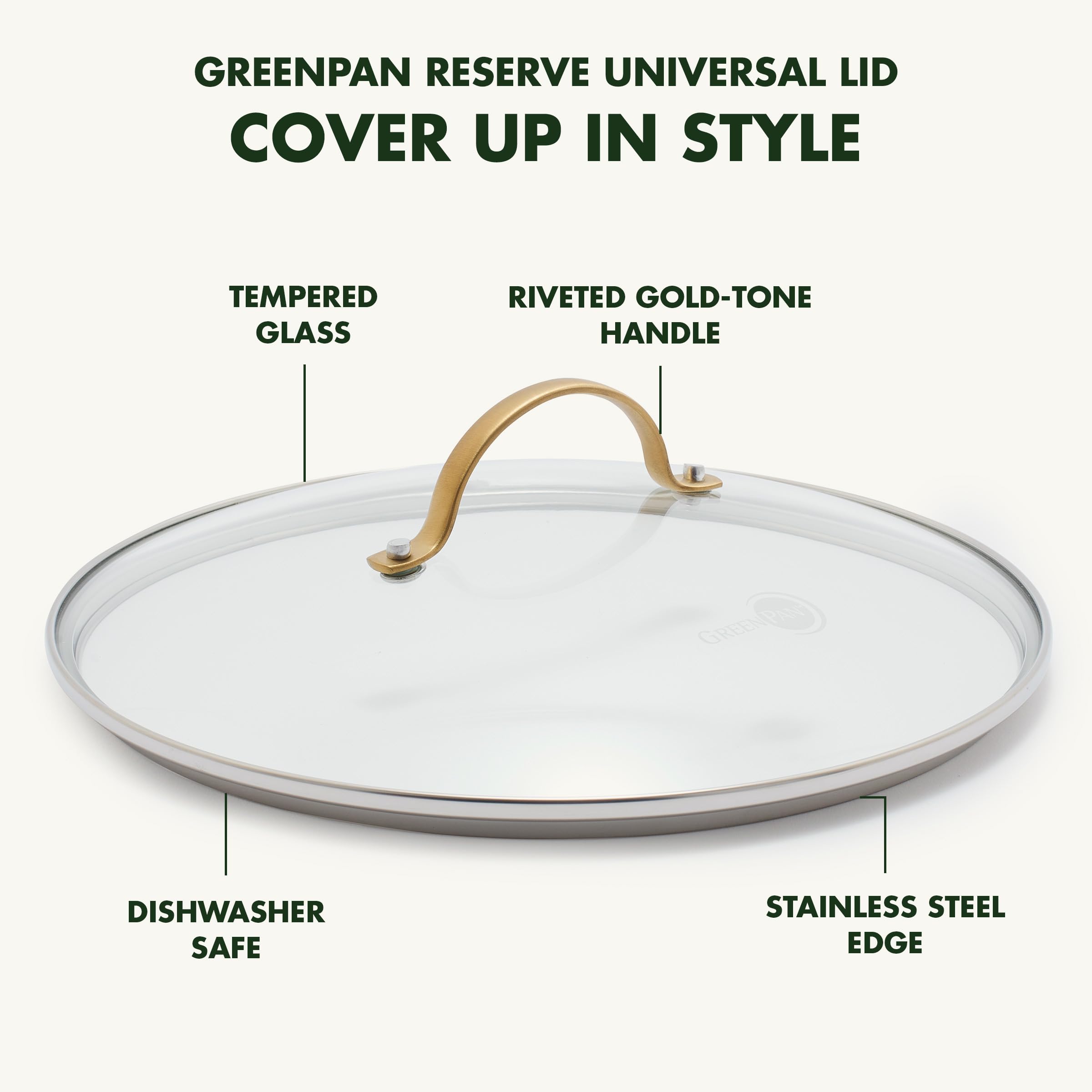 GreenPan lid on pan in use showing visibility and heat retention benefit