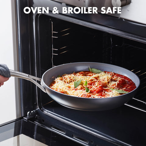 GreenPan Paris Pro shown next to spatula for size comparison and practical scale