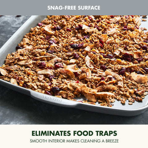 GreenPan Premiere on oven rack to show 18x13 scale and compatibility benefit