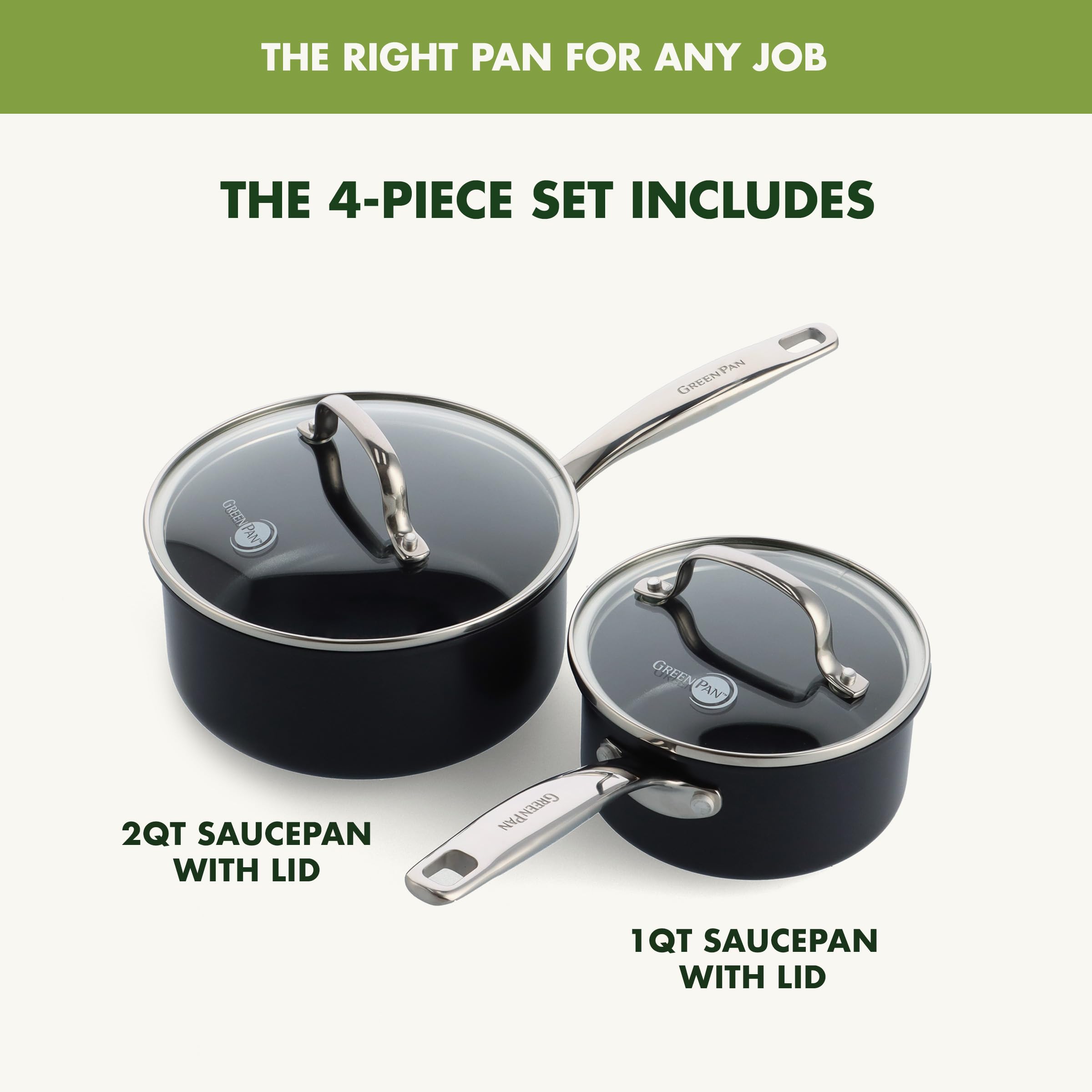 GreenPan riveted stainless-steel handle detail offering comfortable secure grip