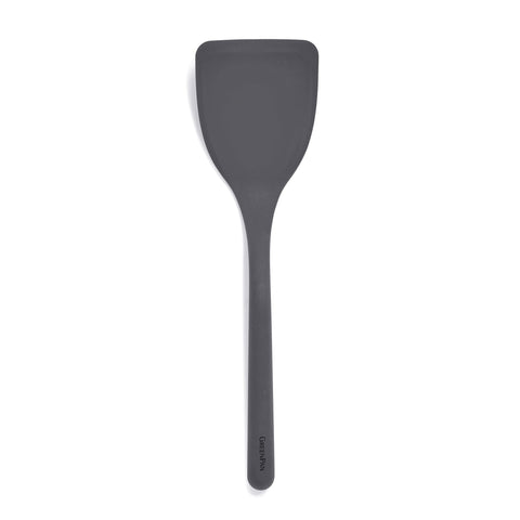 GreenPan solid turner front view showing full spatula and benefit of sturdy design