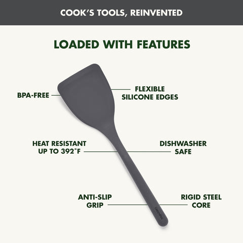 GreenPan turner cutaway exposing rigid steel core for added stability