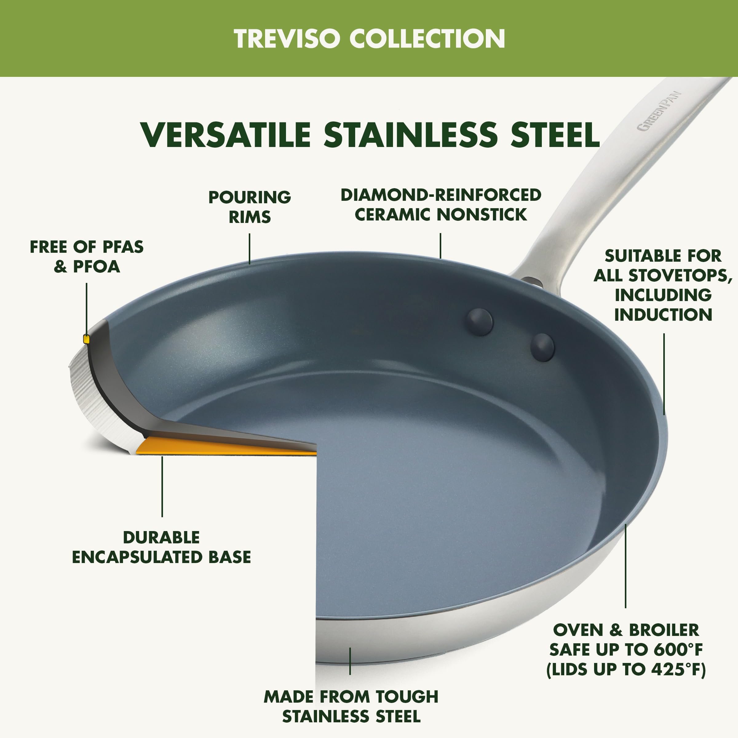 GreenPan Treviso stockpot cooking soup showing roomy capacity and even simmering
