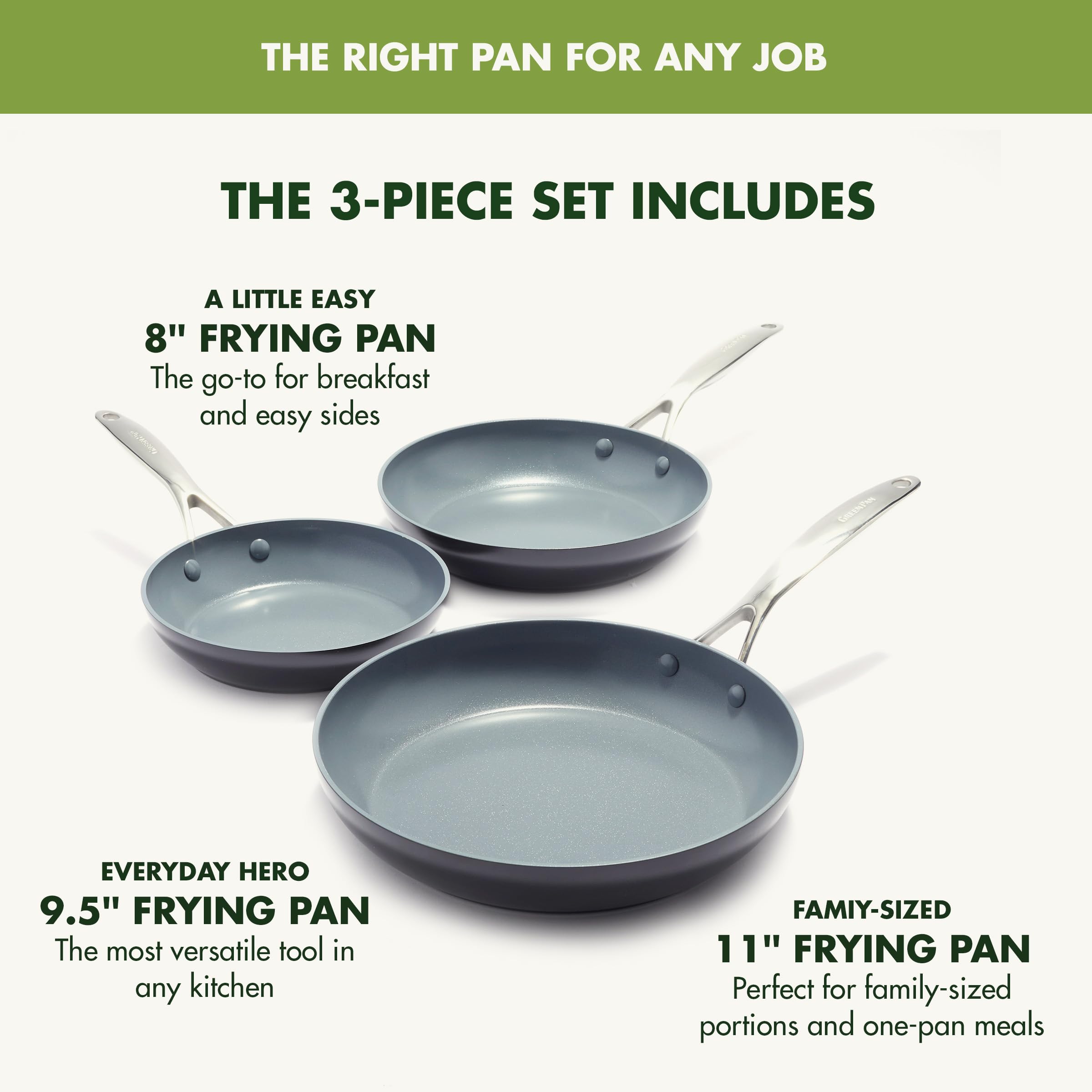 GreenPan 11-inch skillet inside oven to show oven-safe up to 600°F benefit