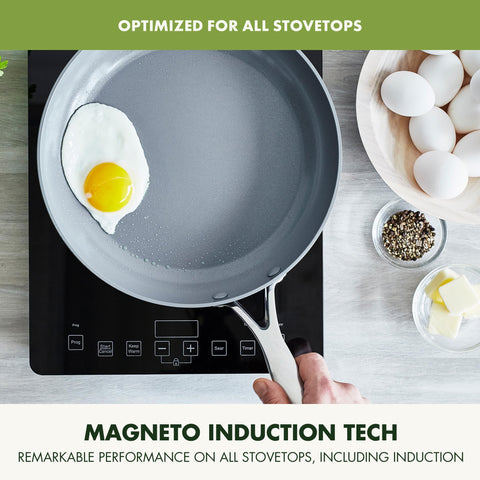 GreenPan Valencia Pro interior close-up of diamond-infused ceramic nonstick coating