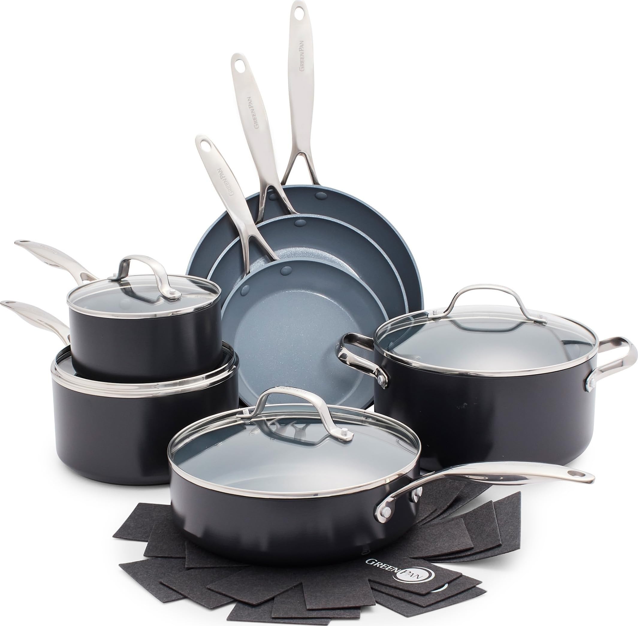 GreenPan Valencia Pro front set showing all 11 pieces for full kitchen coverage