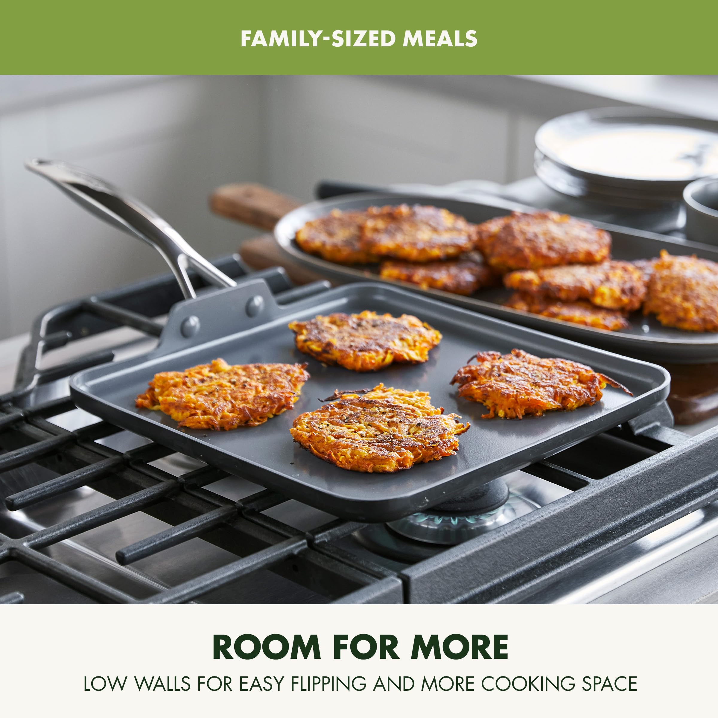 GreenPan Valencia Pro in oven with roast benefit: safe stovetop-to-oven finishing