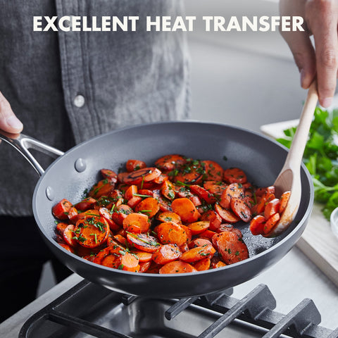 GreenPan Valencia Pro in oven demonstrating high-heat oven and broiler capability