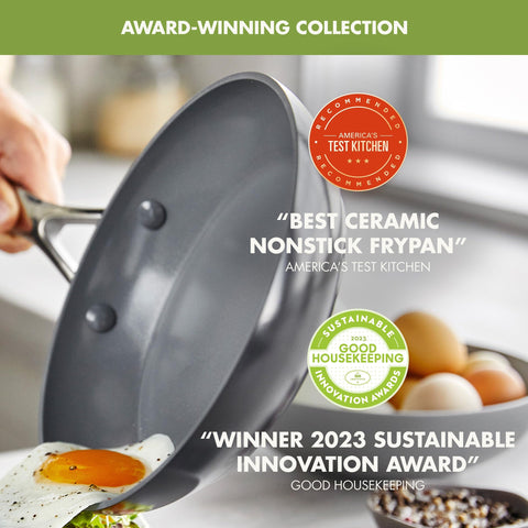 GreenPan Thermolon ceramic surface close-up highlighting scratch-resistant finish