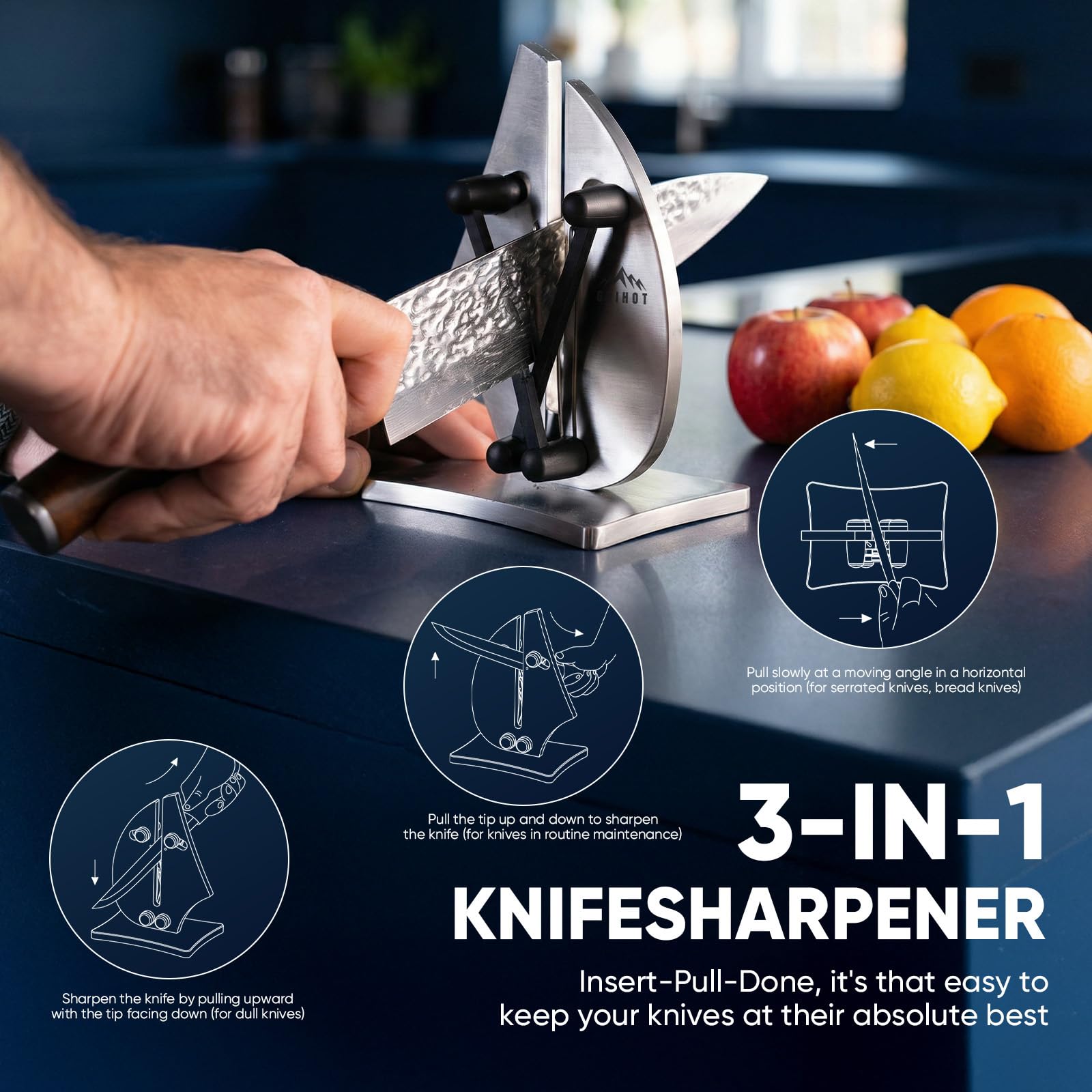 Grihot VN3 side profile highlighting ergonomic grip for comfortable sharpening benefit