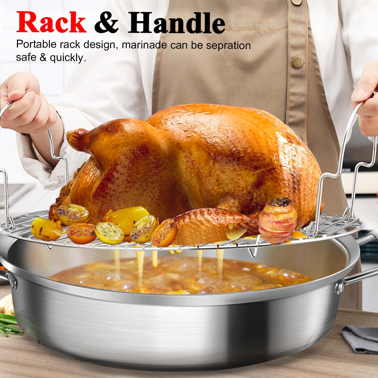 GRILL BUMP roasted turkey served from pan on table for family-style serving