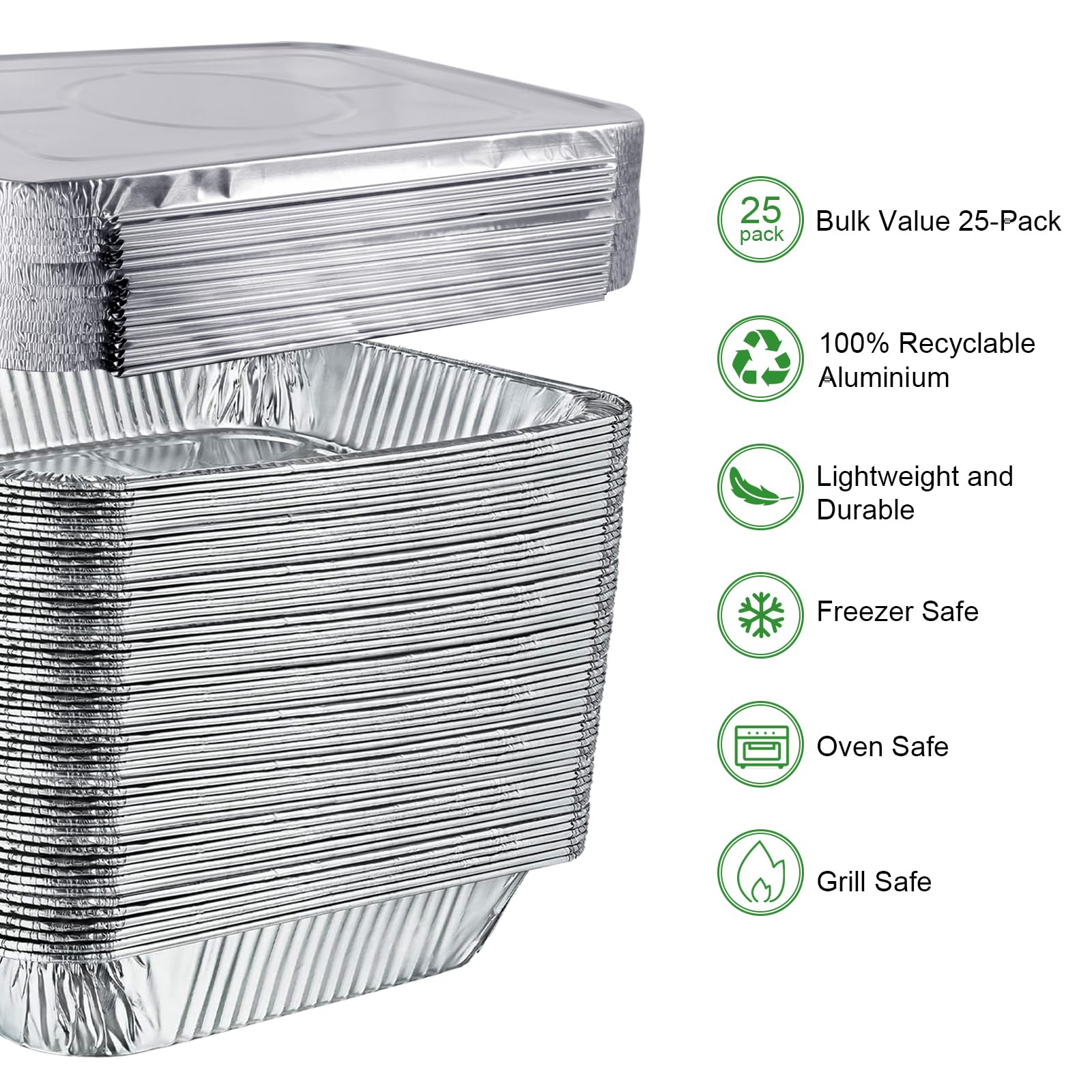 GrillChef stacked pans showing space-saving storage and stable stacking