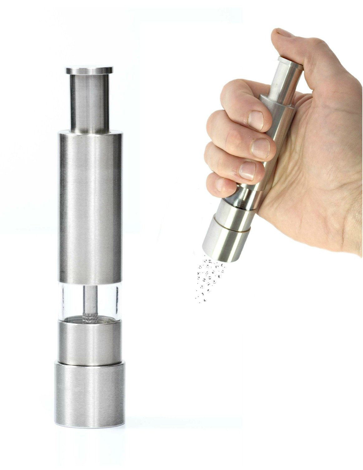 Grind Gourmet close-up of thumb pump detail for effortless one-handed grinding