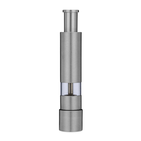 Grind Gourmet red grinder front view showing sleek finish and easy identification