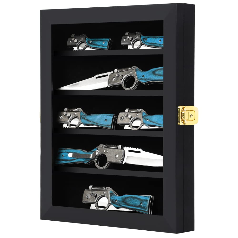 Grintus front view matte black cabinet showing secure display benefit