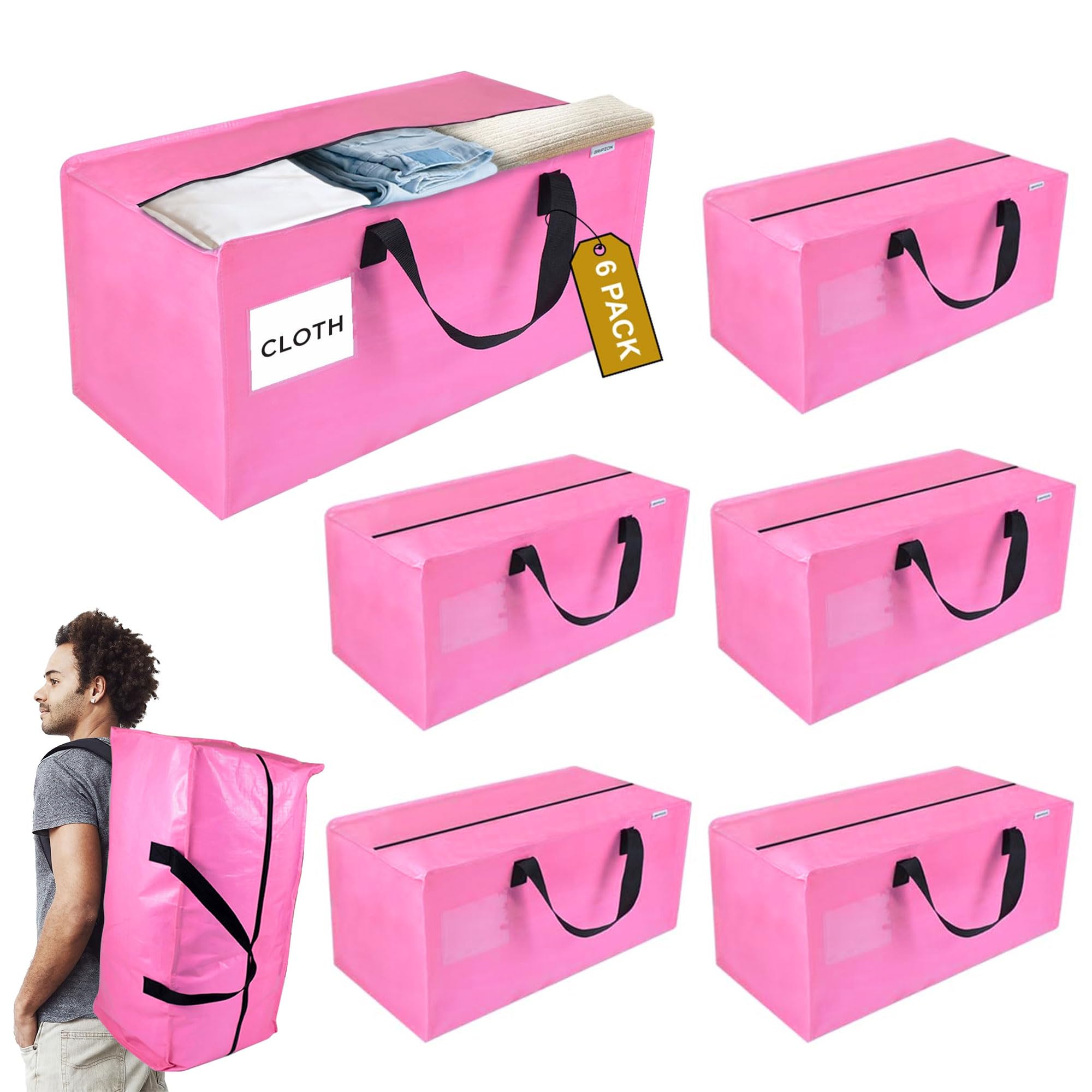 Gripzon front pack view showing pink bags and storage capacity benefit