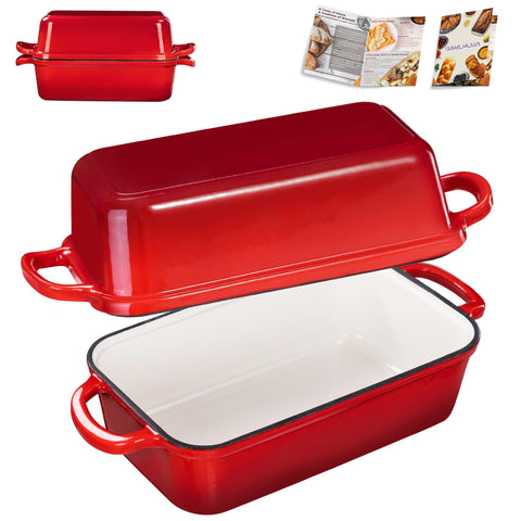 GRMlmosa front view of cast iron loaf pan highlighting sturdy construction and durable finish