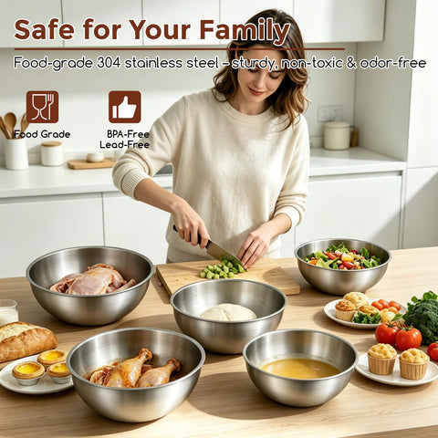 Gronivex medium bowl with whisk and batter demonstrating easy mixing control