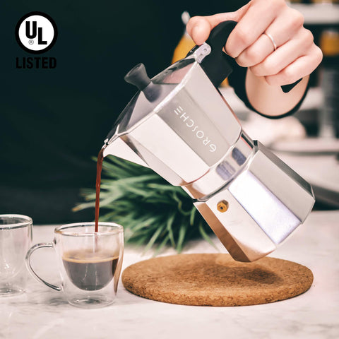 GROSCHE Milano underside showing polished base and Italian safety valve for secure brewing