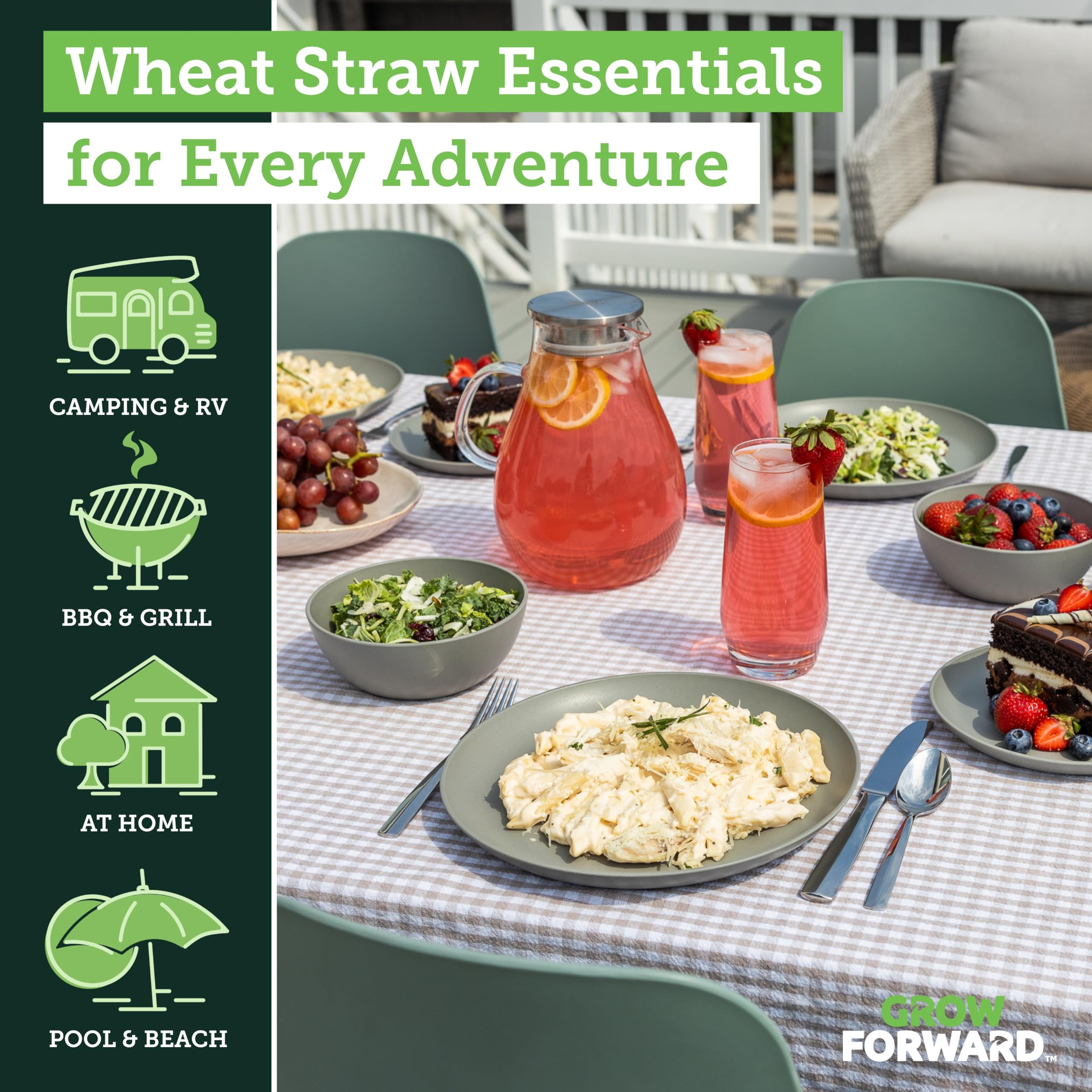 Grow Forward close-up of 10.5-inch dinner plate edge showcasing durable finish