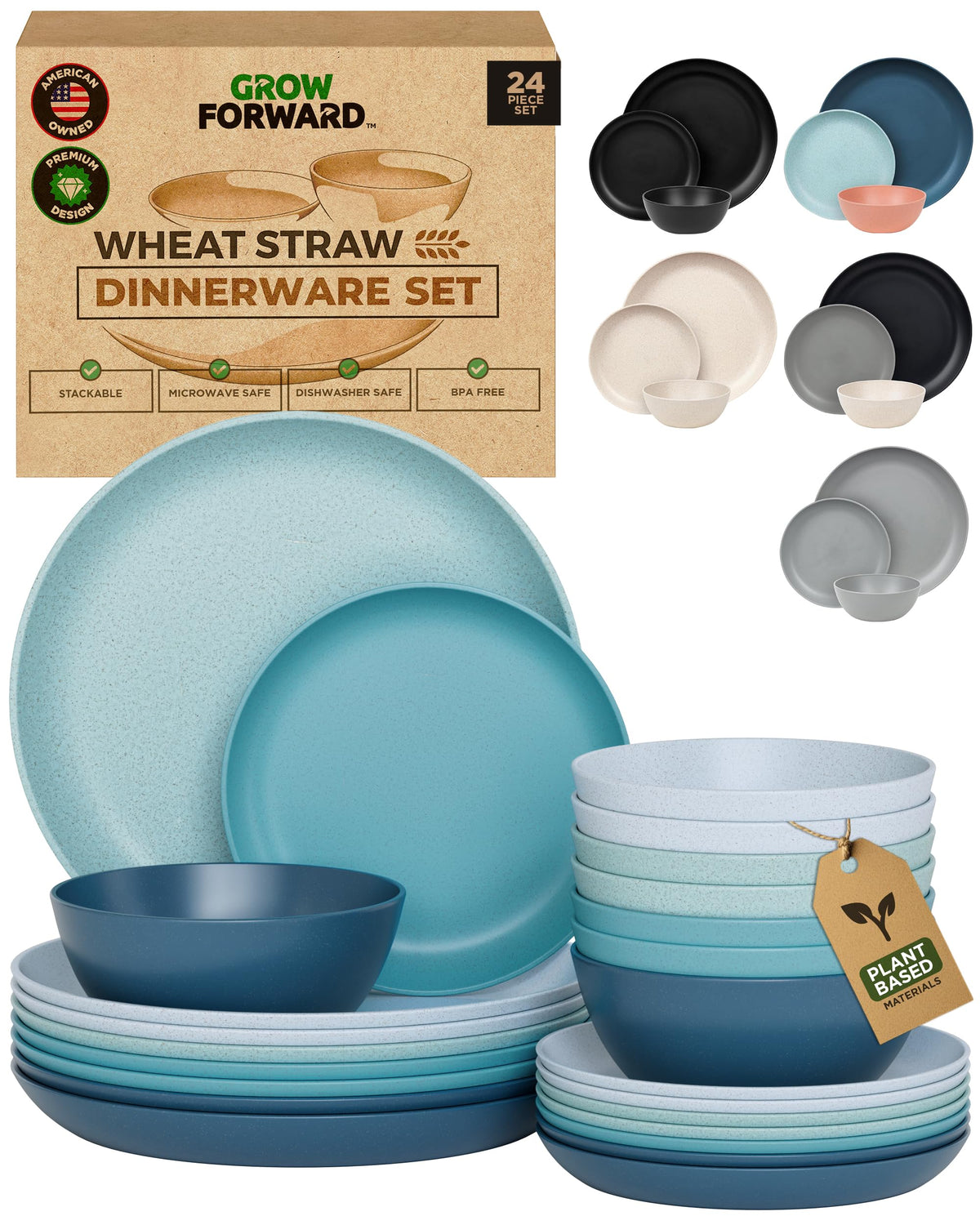Grow Forward seascape front view showing complete 24-piece set benefits durable design