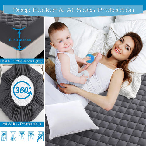 GRT mattress pad in bedroom setting demonstrating comfortable protected sleep surface