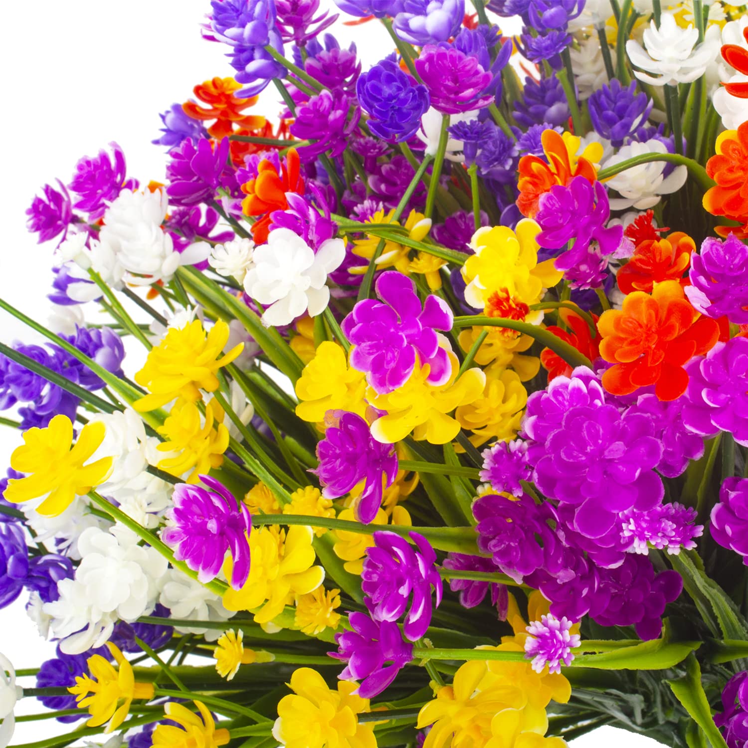 Grunyia floral bundles attached to porch rail for weatherproof decoration