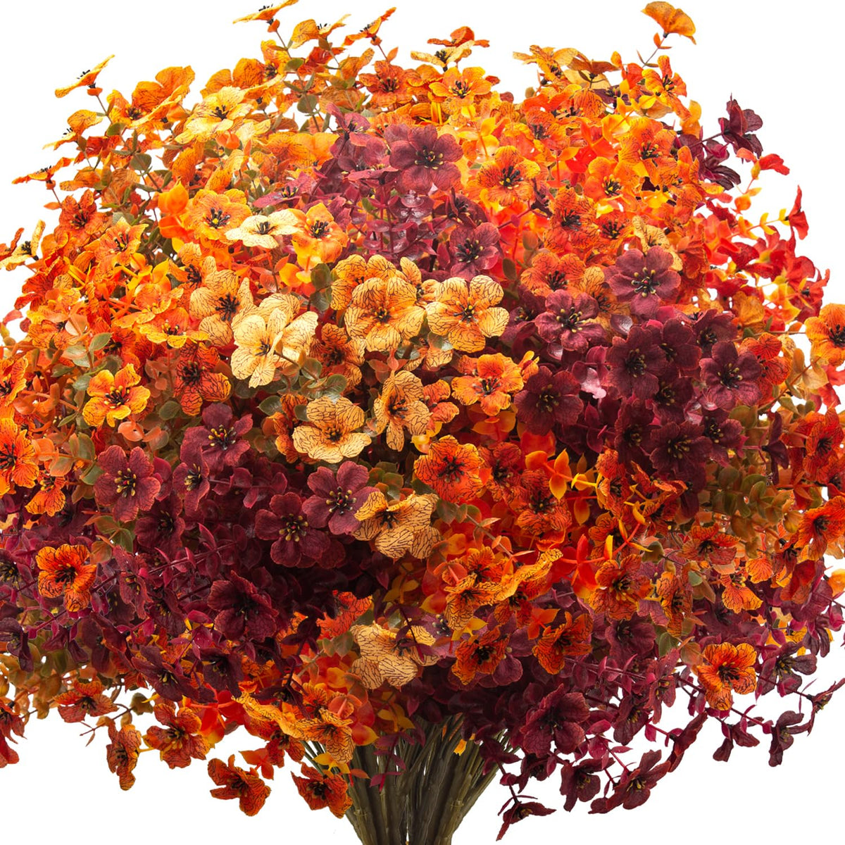 Grunyia front packaging showing 16 autumn faux daisy bundles and benefits