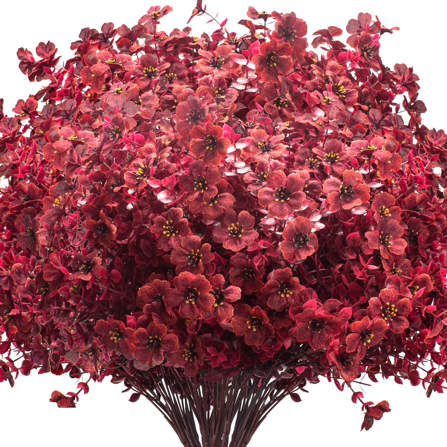 Grunyia front packaging showing wine red boxwood bundles and instant curb appeal