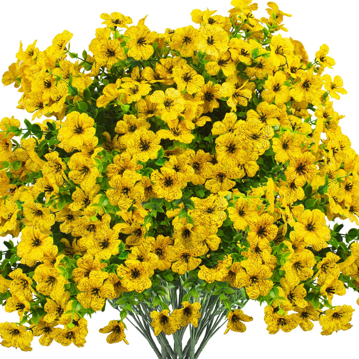 Grunyia front packaging showing 16 yellow daisy bundles and benefit of ready-to-use décor