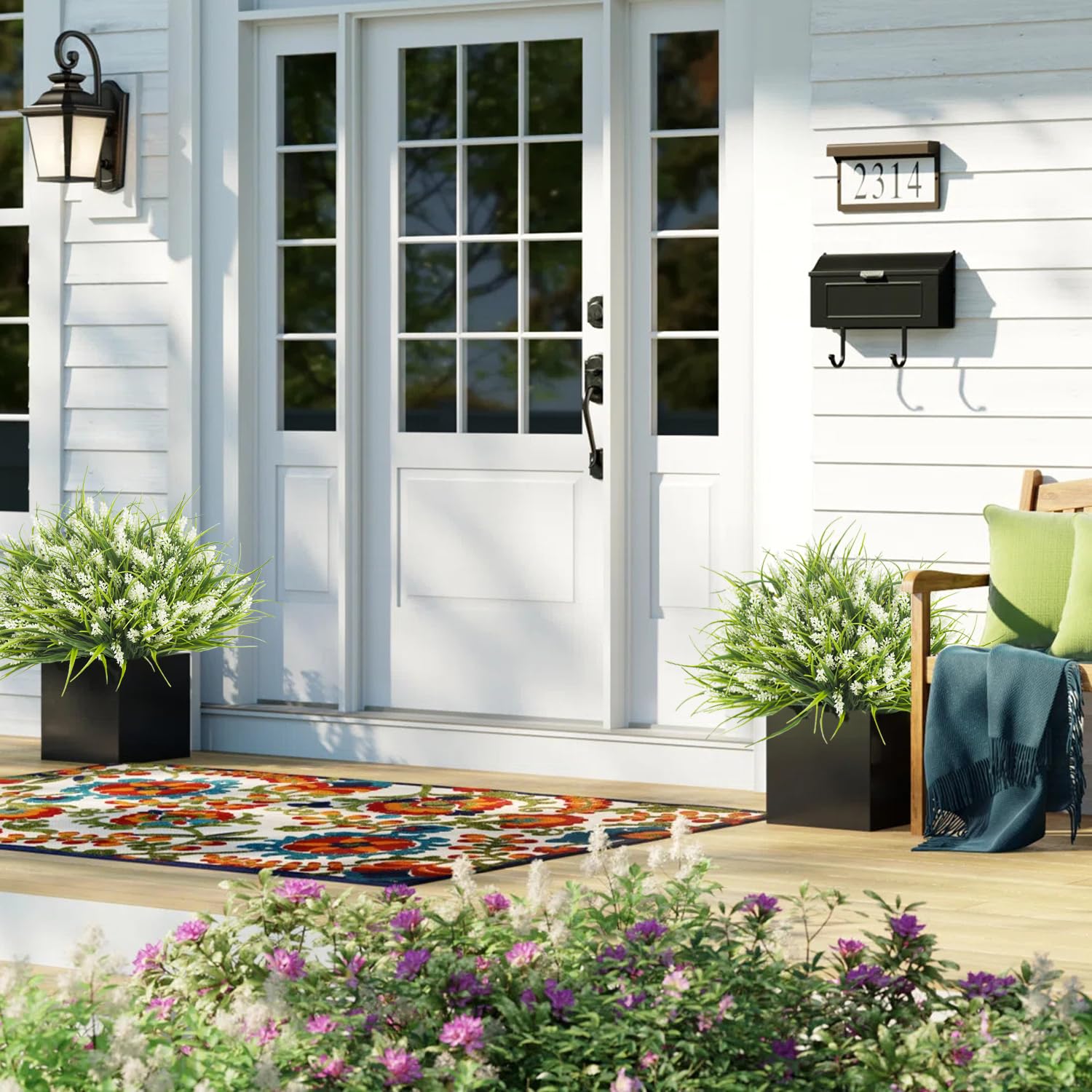 Grunyia displayed in a terracotta planter illustrating quick styling and no-plant maintenance