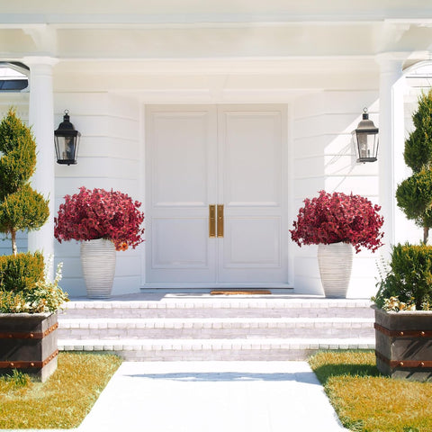 Grunyia arranged in a porch planter demonstrating durable outdoor color