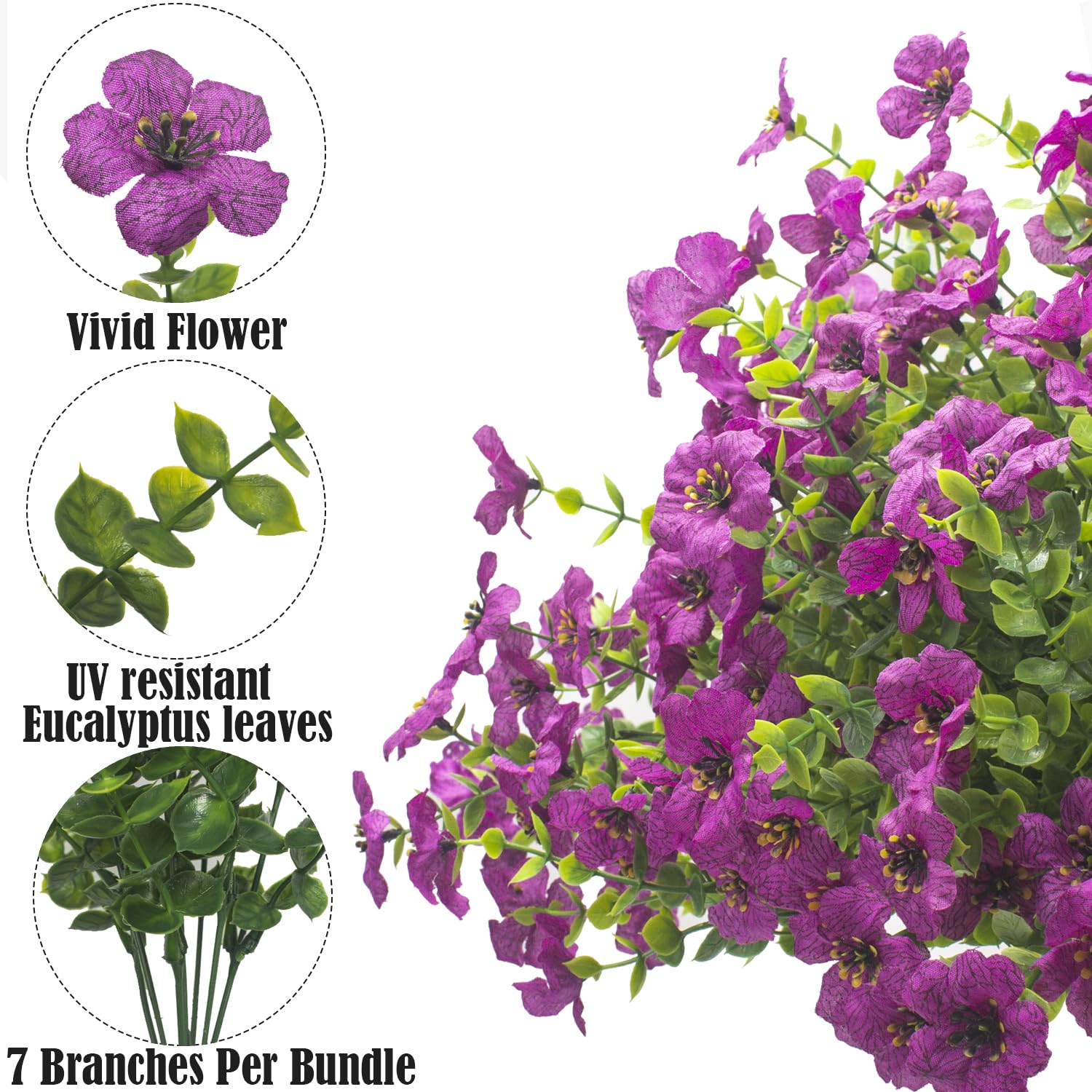 Grunyia stem and leaf detail, flexible stems for natural arrangement