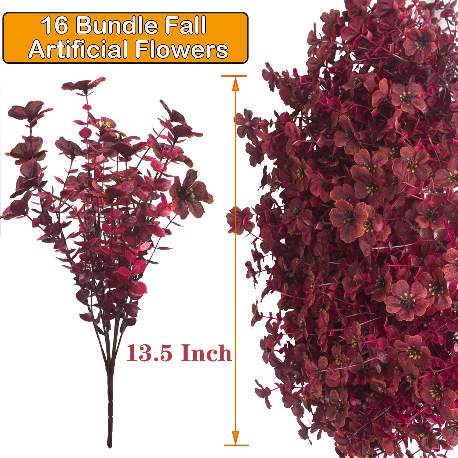 Grunyia stems beside ruler showing 13.5 inch length for sizing clarity
