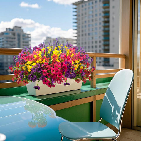 Grunyia blooms installed in window box illustrating low-maintenance seasonal color