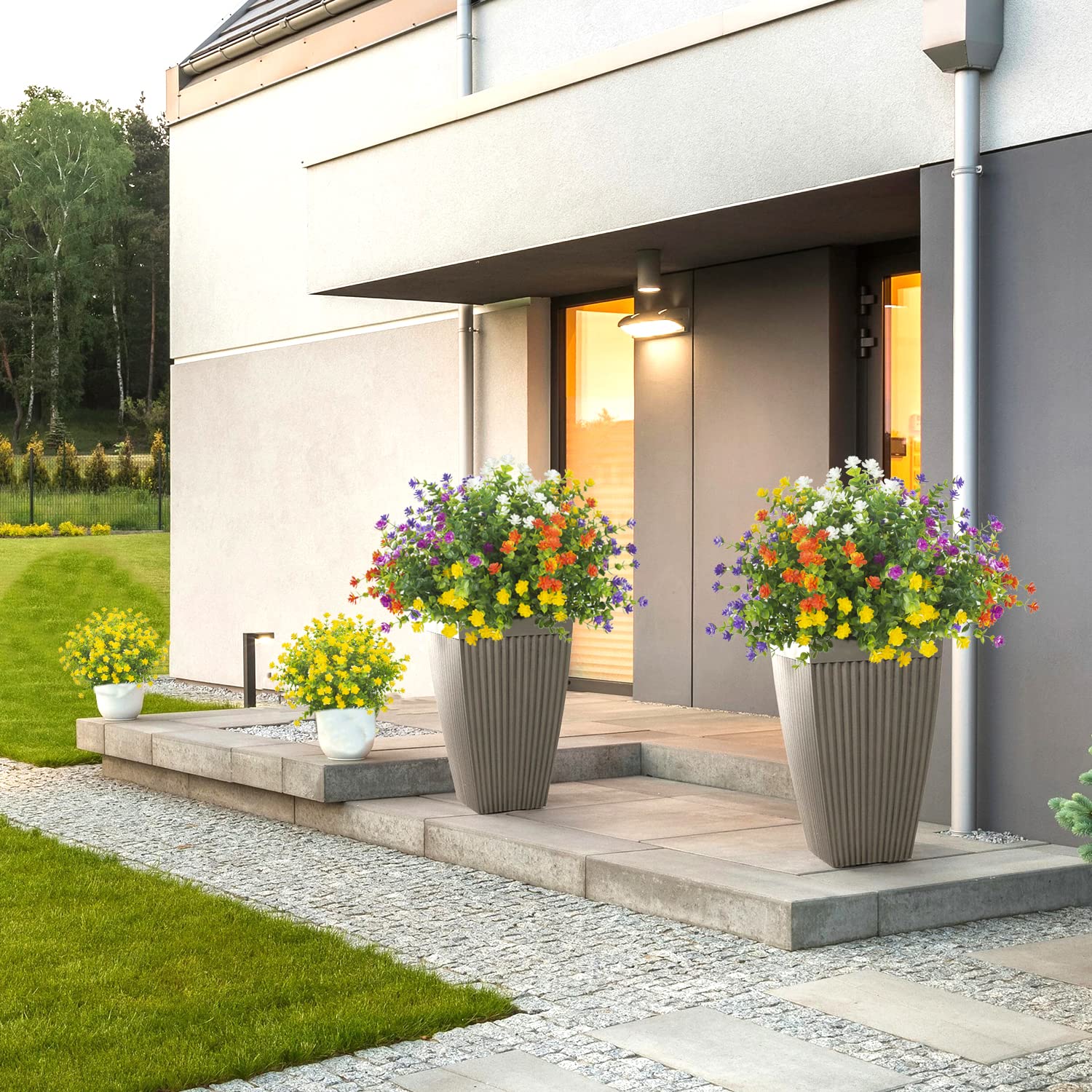 Grunyia installed in a window box providing year-round color