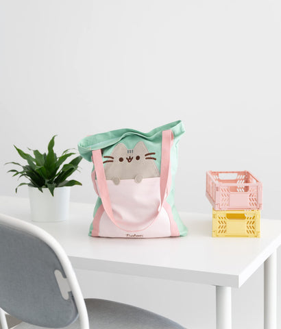 Grupo Erik Pusheen tote folded into palm-sized bundle for easy portability