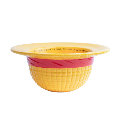 Grupo Erik bowl front view showing Straw Hat emblem and collectible appeal