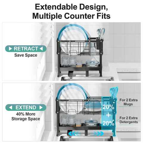 GSlife lower shelf storing mugs and small pots for tidy counters