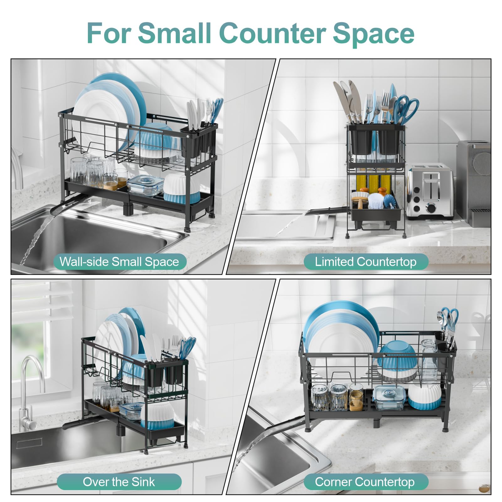 GSlife rotating spout directing water to sink for drier counters