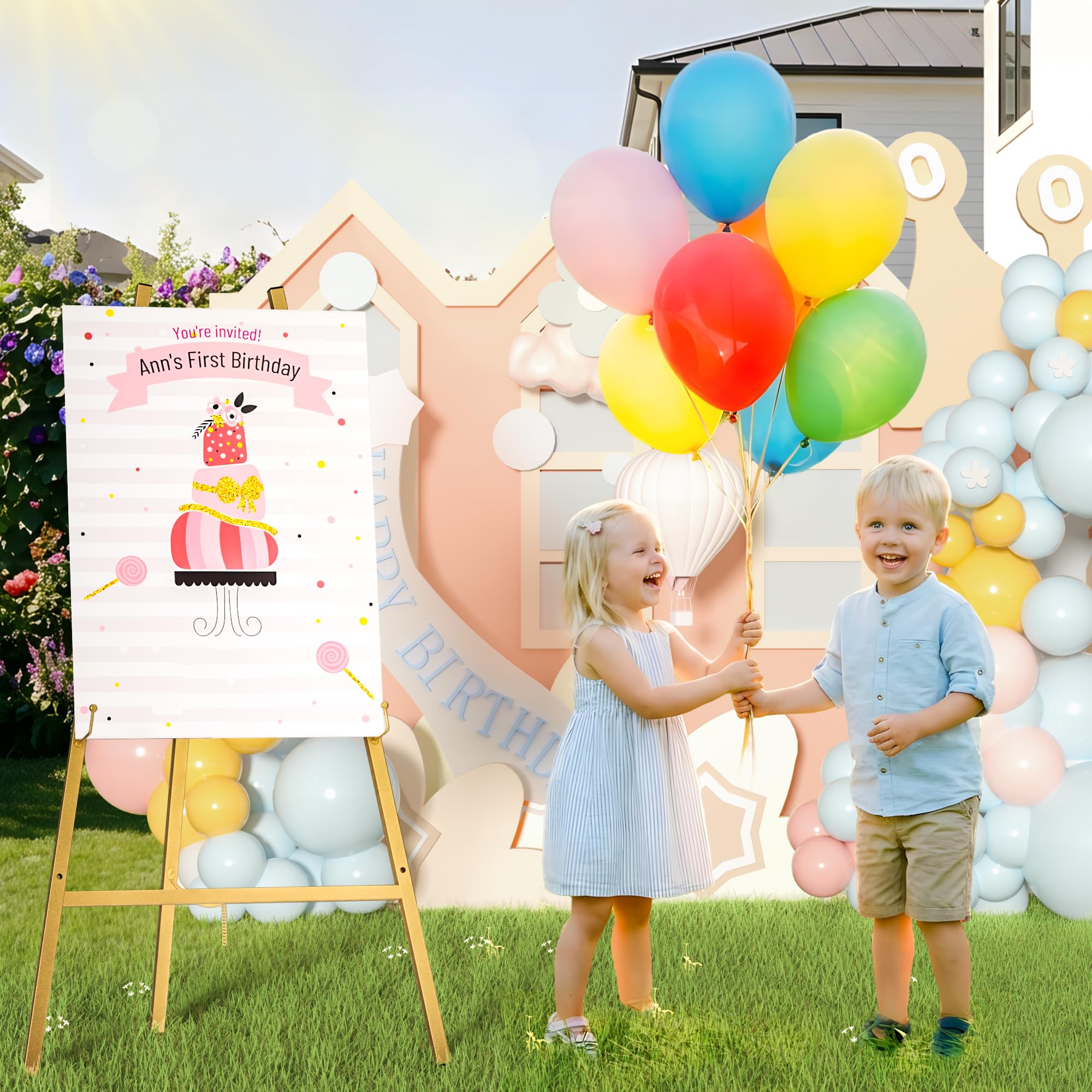 GTSABWAY easel holding a wedding welcome sign adding polished presentation